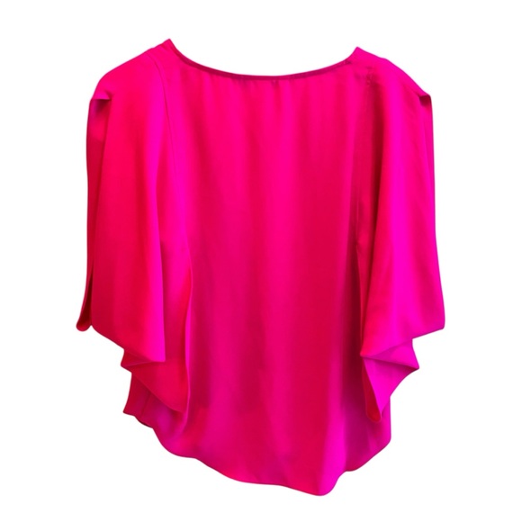 Trina Turk Womens Split Sleeves Universe Top Blouse Pink - Picture 5 of 8